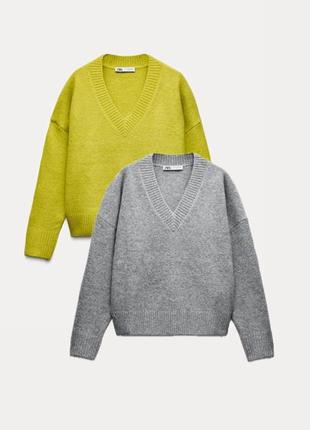 Мягкий свитер zara свитер с v вырезом