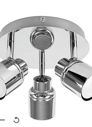 3-х сторонній круглий світильник для ванної кімнати valuelights benton modern polished chrome ip44 rated