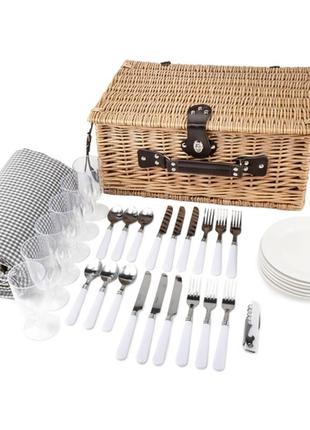 Набір для пікніка в кошику на 6 осіб сімейний