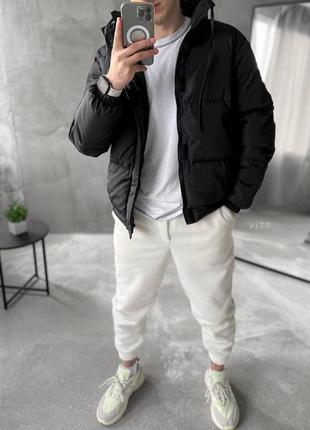 Куртка бомбер чоловіча утеплена вологонепроникна  чорна