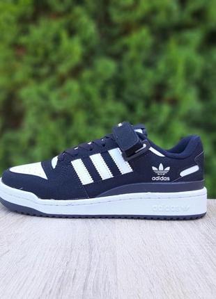 Жіночі кросівки | adidas forum 84 | чорні з білим | шкіра/нубук, :36