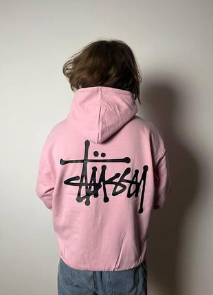 Розовое худи стуху stussy 2