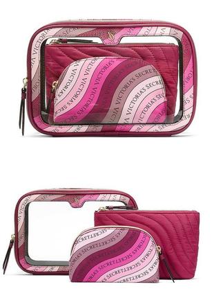 Набір з трьох косметичок victoria´s secret 3-piece makeup bag