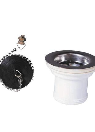 Клапан донний для кухонної мийки з пробкою на ланцюжку 1½' wirquin (9545820)