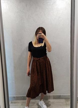Платье миди комбинированное леопардовый принт7 фото