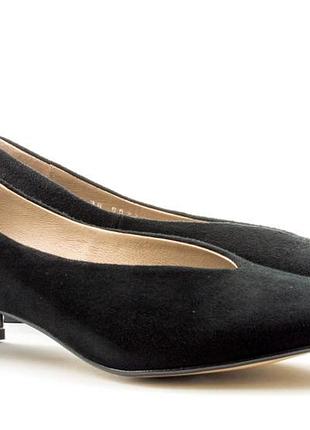 Туфлі човники жіночі замшеві чорні stepter 6822 36 розмір