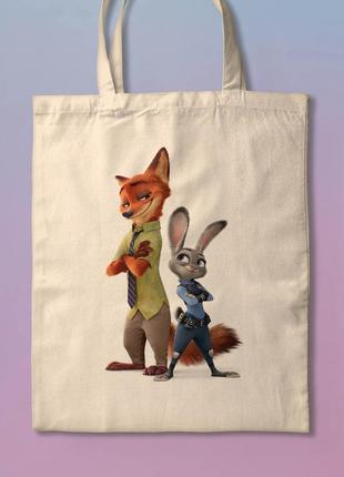 Шоппер эко-сумка с принтом мерч зверополис