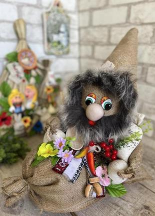 Домовой "федор на мешке", домовик на добро в доме, домовой 40 см