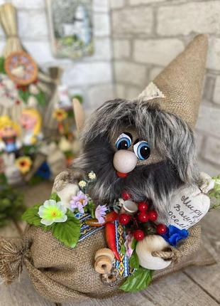 Домовой "федор на мешке", домовик на добро в доме, домовой 40 см