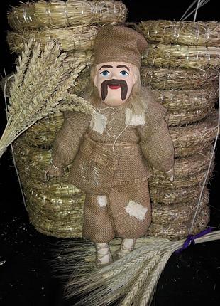 Стильна лялька-мотанка "василько" з керамічним особою, висота 38-40 см3 фото