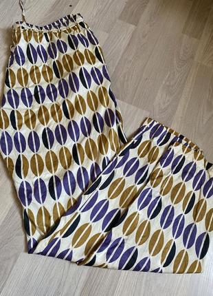 Брюки шелковые вискозные брюки женские горчичные з синим hartford 4/ l2 фото