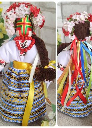 Мотанка "наречена (княжна)" з натуральних матеріалів, родинний оберіг, українська лялька ручна робота, 27 см.