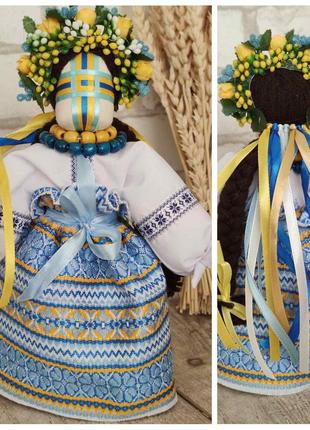 Мотанка "наречена (княжна)" з натуральних матеріалів, родинний оберіг, українська лялька ручна робота, 27 см.