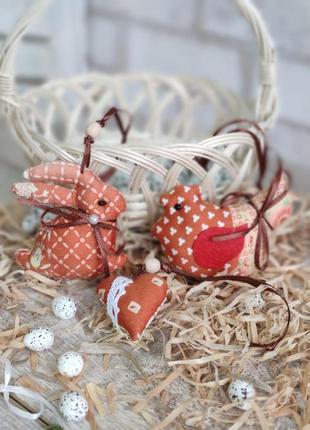 Набір пасхальний "кролик, курочка, сердечко", для віночка, для корзини, для декора,...