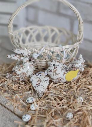 Набір пасхальний "кролик, курочка, сердечко", для віночка, для корзини, для декора,...