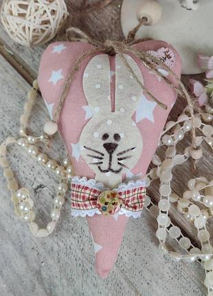 Шитое сердце из натурального льна, ручная работа, 17 см, текстильная игрушка сердце