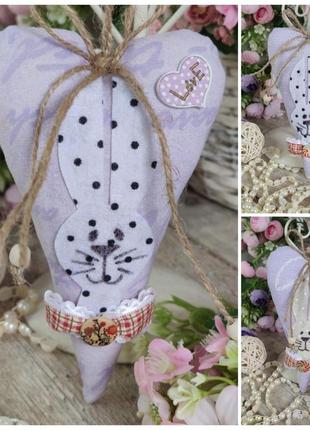 Шитое сердце из натурального льна, ручная работа, 17 см, текстильная игрушка сердце