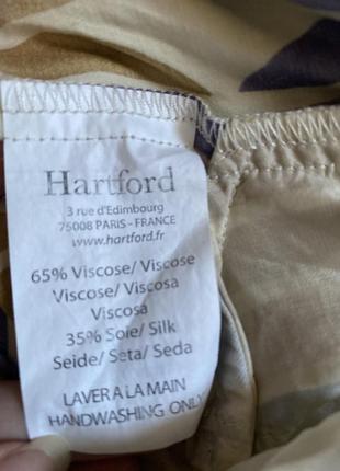 Брюки шелковые вискозные брюки женские горчичные з синим hartford 4/ l6 фото