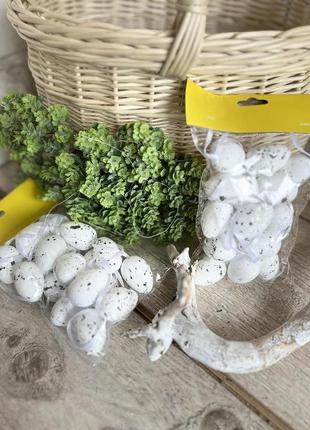 Набор яиц пенопластовых подвесных для декора, h 3,5 см, 18 шт\уп