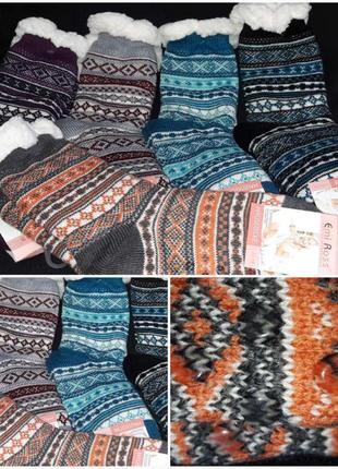 Зимові теплі шкарпетки для жінок, хутро, малюнок різний, 35-38 р-ри, 205/143