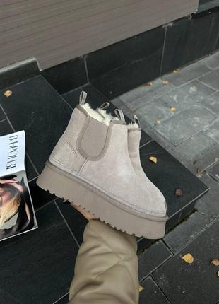 Стильные угги натуральная замша+резинка