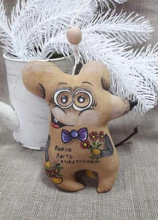 Авторская мышки "пастелька", кофе,какао,корица, выс.14 см., 85/65 (цена за 1 шт. + 20 гр.)