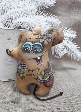 Авторская мышки "пастелька", кофе,какао,корица, выс.14 см., 85/65 (цена за 1 шт. + 20 гр.)