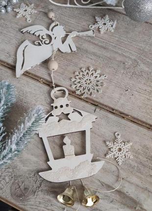 Новогодняя подвеска "рождественский ангел", висота фигурок 12-15 см, украшение на елку