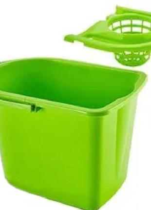 Ведро для уборки прямоугольное с отжимом 14 л