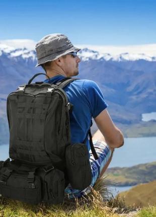 Военный рюкзак на 55 литров с подсумками качественный армейский рюкзак тактический...