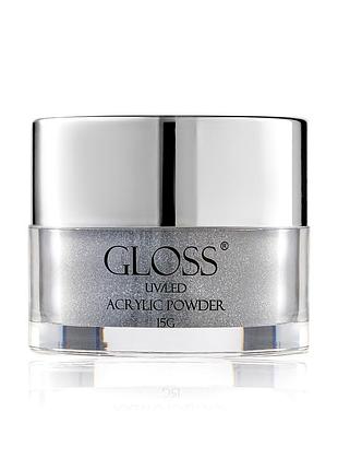 Акриловая пудра acrylic powder gloss серебрянная 031, 15 г