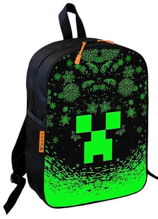 Рюкзак шкільний дитячий 36х27см майнкрафт кріпер «minecraft» з принтом для хлопчика