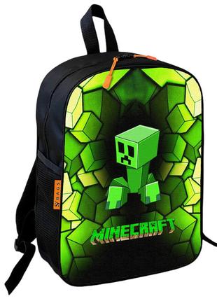 Рюкзак шкільний дитячий 36х27см майнкрафт кріпер «minecraft» з принтом для хлопчика