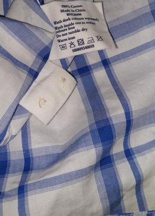 Оригинальная рубашка jack wills salcombe poplin check shirt white/blue с биркой7 фото