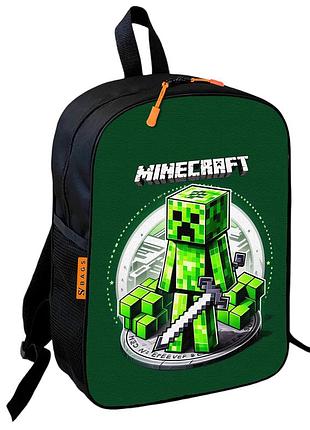 Рюкзак шкільний дитячий 36х27см майнкрафт кріпер «minecraft» з принтом для хлопчика