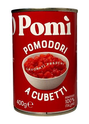 Томаты pomi нарезанные кубиками pomodori a cubetti, 400 г