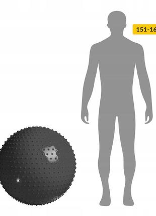 М'яч для фітнесу (фітбол) 4fizjo 65 см масажний anti-burst 4fj0618 black8 фото