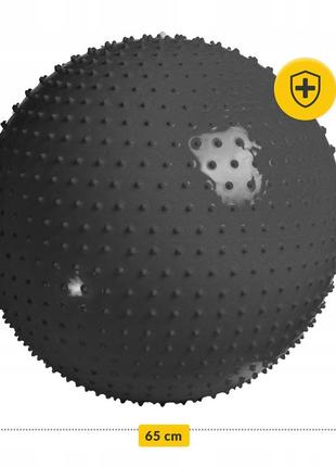 М'яч для фітнесу (фітбол) 4fizjo 65 см масажний anti-burst 4fj0618 black7 фото