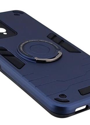 Чехол spgen ring для xiaomi redmi note 12 4g противоударный с подставкой кольцо темно-синий 2