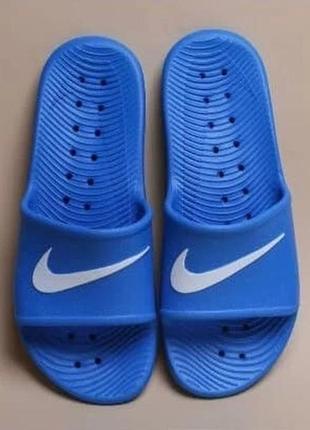 Мужские тапки nike slide синий (силикон) 40