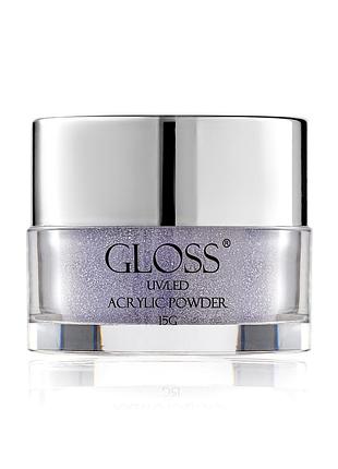 Акриловая пудра acrylic powder gloss серо-фиолетовая 027, 15 г