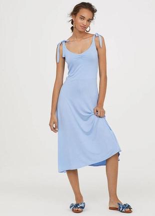 Блакитний сарафан сукня міді h&m l
