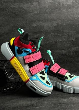 Цветные кроссовки на липучках4 фото