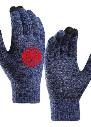 Перчатки футбольные псж сенсорные paris saint-germain touch screen blue/red перчатки (38014)