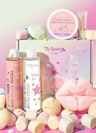 Подарунковий набір косметики для догляду за тілом для дітей від 3 років top beauty kids, 4 продукти