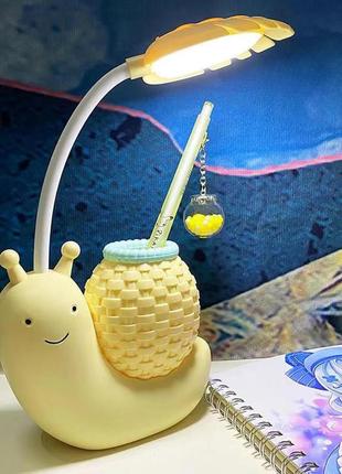 Настільна дитяча лампа світильник нічний з точилкою для олівців та органайзером для ручок