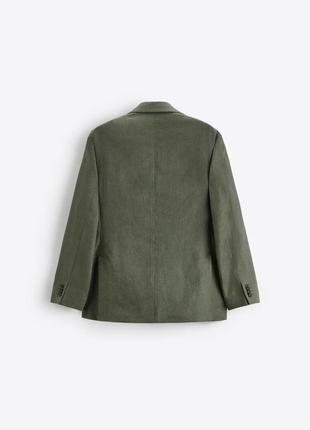 Zara двубортный льняной 100% лен блейзер піджак2 фото