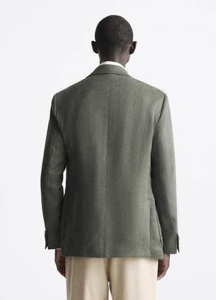 Zara двубортный льняной 100% лен блейзер піджак3 фото