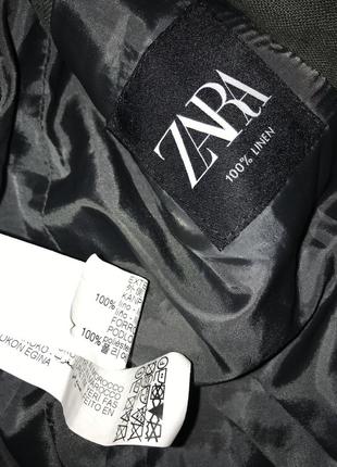 Zara двубортный льняной 100% лен блейзер піджак10 фото