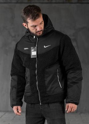 Двостороння чоловіча куртка пуховик найк дуже тепла